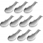 10 Pack Stainless Steel Spoon Rest Large Size Spatula Ladle Holder Heavy Duty Cooking Utensil Rest for Stove Top Kitchen Countertop Dishwasher Safe