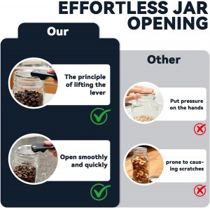 JTENGYAO 2-Pack Canning Jar Opener with Magnets, Mason Jar Opener for Canning Lids, Fits Regular and Wide Mouth Jars, Powerful Magnet for Easy Refrigerator Storage, Releases Vacuum Seal (Black)