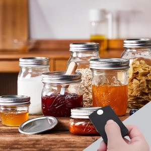 JTENGYAO 2-Pack Canning Jar Opener with Magnets, Mason Jar Opener for Canning Lids, Fits Regular and Wide Mouth Jars, Powerful Magnet for Easy Refrigerator Storage, Releases Vacuum Seal (Black)