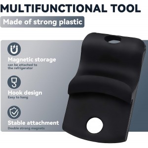 JTENGYAO 2-Pack Canning Jar Opener with Magnets, Mason Jar Opener for Canning Lids, Fits Regular and Wide Mouth Jars, Powerful Magnet for Easy Refrigerator Storage, Releases Vacuum Seal (Black)