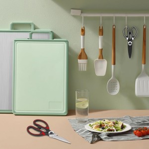 Kitchen Scissors All Purpose Heavy Duty, Kitchen Utensils Set, Stainless Steel Cooking Utensils Gadgets, Meat Poultry Food Shears Dishwasher Safe Utility Tools Home Gift (Black Red)