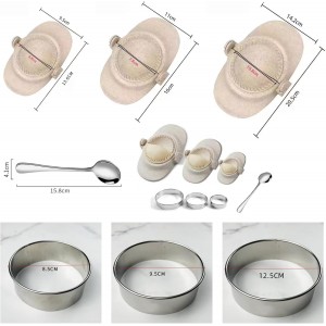 Empanada Maker Press,Dumpling Maker Set with Dough Cutter, Dumpling Mold Set for Pierogi, Pastelitos, Calzone, Turnovers, Chinese Dumpling,Can also be Used as Tortilla Folder,3 Sizes(4