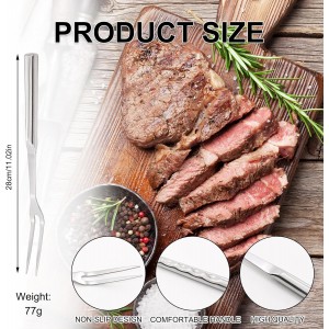 2 Pcs Carving Fork, Meat Cooking Utensil, Kitchen Forks 2 Prong, Long Handle Fork, Granny Fork, Anti-Rust, Heat-Resistant For Grill, Cooking And Serving