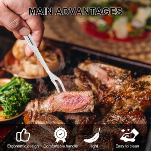 2 Pcs Carving Fork, Meat Cooking Utensil, Kitchen Forks 2 Prong, Long Handle Fork, Granny Fork, Anti-Rust, Heat-Resistant For Grill, Cooking And Serving
