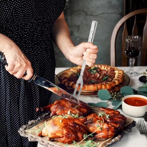 2 Pcs Carving Fork, Meat Cooking Utensil, Kitchen Forks 2 Prong, Long Handle Fork, Granny Fork, Anti-Rust, Heat-Resistant For Grill, Cooking And Serving