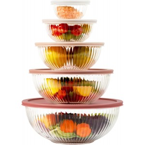 Glass Mixing Bowls with Lids Sets, 5 Pac...