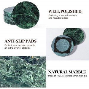 Koville Marble Coaster Set of 4, Round Coasters, 4