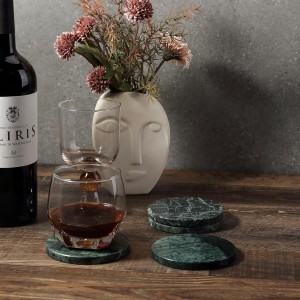 Koville Marble Coaster Set of 4, Round Coasters, 4