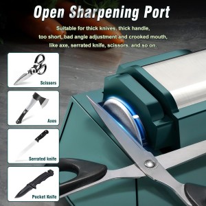 Professional Electric Knife Sharpener with 100% Diamond Abrasives & Precision Angle Guides, 3-Speed Variable 4-Stage Open Touch-Screen Knife Sharpener for Straight, Serrated Edges, Scissors & Axes