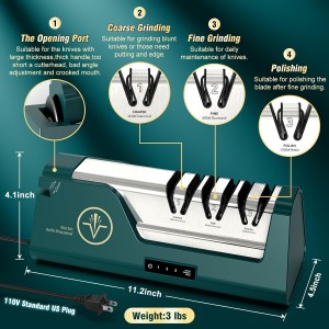 Professional Electric Knife Sharpener with 100% Diamond Abrasives & Precision Angle Guides, 3-Speed Variable 4-Stage Open Touch-Screen Knife Sharpener for Straight, Serrated Edges, Scissors & Axes