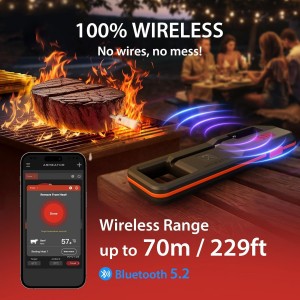 Smart Meat Thermometer Digital Instant Read Wireless Cooking Thermometer for BBQ Grill Air Fryer, Gifts for Men, Kitchen Essentials Gadgets Grilling Accessories, Stocking Stuffers Food Thermometers