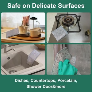 Multipurpose Non Scratch Wire Dishwashing Rags, Cleaning Cloths, 24 Pack