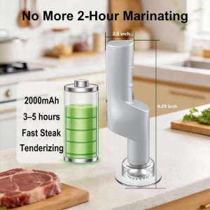 YOTAN Electric Meat Tenderizer for Steak, 3 Speed Powerful Motor, Tenderizes Tough Meat in Seconds, Stainless Steel Tender Head, Safe One-Press Design, Easy to Clean, for Beef Pork Chicken BBQ