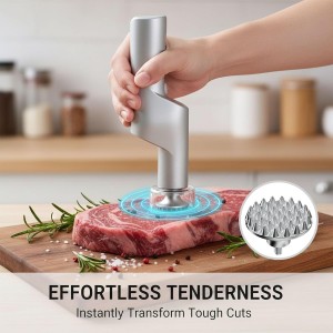 YOTAN Electric Meat Tenderizer for Steak, 3 Speed Powerful Motor, Tenderizes Tough Meat in Seconds, Stainless Steel Tender Head, Safe One-Press Design, Easy to Clean, for Beef Pork Chicken BBQ