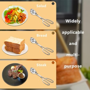 Kitchen Tongs for Cooking for Buffet Party Catering - Stainless Steel Salad Tongs for Food Bread Cake Bake Dessert, 10-Inch Serving Tongs for Grill, Steak, Barbecue, Scissor Design (1 Pack)