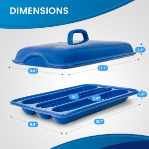 Demi Baguette Pan with Lid for French Bread – 3 Slot Blue Bread Baker Tray – Ceramic Baguette Mold for Sub Rolls, Hoagie, Italian Loaf – Easy-Lift Handle & Vented Crisp Crust Baking