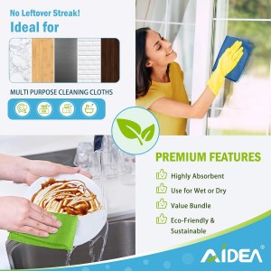AIDEA Microfiber Cleaning Cloth, 20PK, Soft Absorbent Rags, Microfiber Towels for Cars, Kitchen Towels, Dusting Cloth for Home, Window, Cleaning Supplies, 12