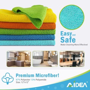 AIDEA Microfiber Cleaning Cloth, 20PK, Soft Absorbent Rags, Microfiber Towels for Cars, Kitchen Towels, Dusting Cloth for Home, Window, Cleaning Supplies, 12