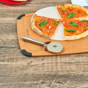 Restaurantware Stainless Steel Pizza Cutter Wheel - 24 Pack - German Standard Pizza Slicer Knife with Finger Guard, Ergonomic Handle, Anti-Wobble, Sharp Blade - Commercial Pizza Wheel for Crust, Pies