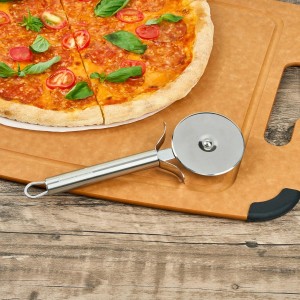 Restaurantware Stainless Steel Pizza Cutter Wheel - 6 Pack - German Standard Pizza Slicer Knife with Finger Guard, Ergonomic Handle, Anti-Wobble, Sharp Blade - Commercial Pizza Wheel for Crust, Pies