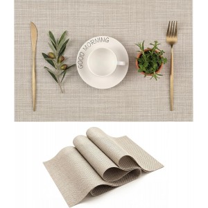 Durable Vinyl Placemats Set of 4, Non-Sl...