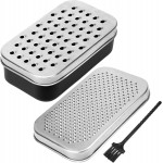 2 In 1 Cheese Grater with Container and Lid Metal Handheld with Storage Box Stainless Steel – Citrus Lemon Zester, Fruit Vegetable Onion Choppers, Airtight Includes Hand Peelers, Grinder, Shredder