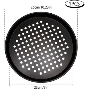 10 Inch Round Pizza Pan with Holes, Carbon Steel Pizza Pans fo Frozen & Homemade Pizza, Nonstick Pizza Tray for Oven