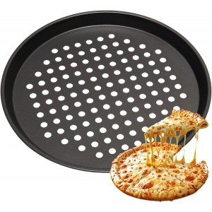 10 Inch Round Pizza Pan with Holes, Carbon Steel P..