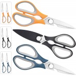 All Purpose Stainless Steel Dishwasher Safe Cooking Scissors - Kitchen Shears for Meat, Chicken, Fish, Vegetable 3-Pack