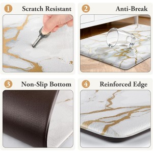 StepLively Kitchen Rugs and Mats, 2-Pack Low Profile Slip Resistant Kitchen Mats for Floor, in Front of Sink and Stove-17.3