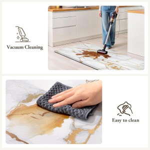 StepLively Kitchen Rugs and Mats, 2-Pack Low Profile Slip Resistant Kitchen Mats for Floor, in Front of Sink and Stove-17.3