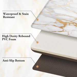 StepLively Kitchen Rugs and Mats, 2-Pack Low Profile Slip Resistant Kitchen Mats for Floor, in Front of Sink and Stove-17.3