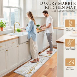 StepLively Kitchen Rugs and Mats, 2-Pack Low Profile Slip Resistant Kitchen Mats for Floor, in Front of Sink and Stove-17.3