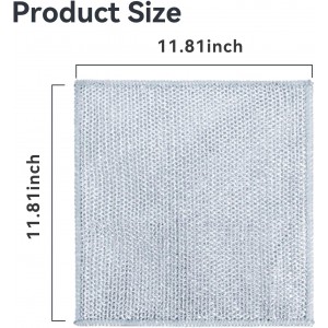 10 Pack Extra Large Non Scratch Wire Dishcloths, 30x30cm Double-Layer Silver Thread Kitchen Cleaning Rags, Dual-Sided Wet & Dry Reusable Steel Wire Dish Cloths for Cookware, Sinks, Stovetops