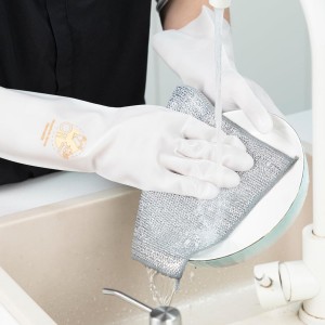 10 Pack Extra Large Non Scratch Wire Dishcloths, 30x30cm Double-Layer Silver Thread Kitchen Cleaning Rags, Dual-Sided Wet & Dry Reusable Steel Wire Dish Cloths for Cookware, Sinks, Stovetops