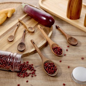 6pcs Wooden Measuring Spoons and Scoops Set Natural Acacia Wooden Measuring Spoons Measurings Tablespoons for Measurings Dry Ingredients(1/8 tsp+1/4 tsp+1/2 tsp+1 tsp+1/2 tbsp+1 tbsp)