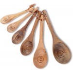 6pcs Wooden Measuring Spoons and Scoops Set Natural Acacia Wooden Measuring Spoons Measurings Tablespoons for Measurings Dry Ingredients(1/8 tsp+1/4 tsp+1/2 tsp+1 tsp+1/2 tbsp+1 tbsp)