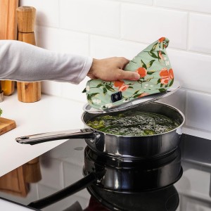 Pot Holders for Kitchen Heat Resistant Hot Pads for Countertops Oven Pot Holders Cotton Potholders for Kitchen Cooking Baking (Watercolor Apricot)