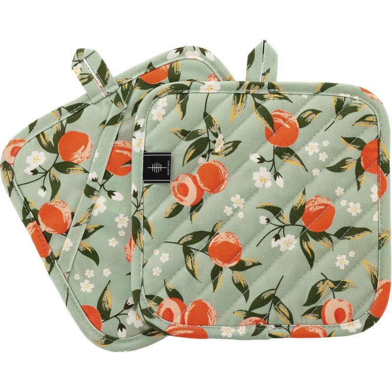 Pot Holders for Kitchen Heat Resistant Hot Pads for Countertops Oven Pot Holders Cotton Potholders for Kitchen Cooking Baking (Watercolor Apricot)