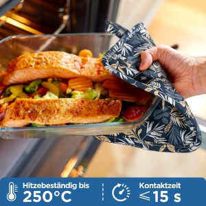 Pot Holders for Kitchen Heat Resistant Hot Pads for Countertops Oven Pot Holders Cotton Potholders for Kitchen Cooking Baking (Blue Leaves)