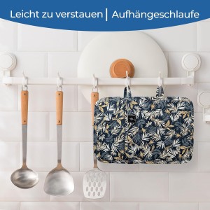 Pot Holders for Kitchen Heat Resistant Hot Pads for Countertops Oven Pot Holders Cotton Potholders for Kitchen Cooking Baking (Blue Leaves)