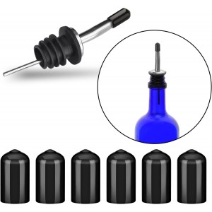 24 Pack Bottle Pourers Dust Covers Olive Oil Bottle Dispenser Rubber Caps for Liquor Pour Spout Flow Pourers Liquor Bottle Pourer Bottle Spout Liquor Pourer with Tapered Spout Alcohol Syrup