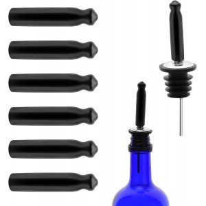 24 Pack Bottle Pourers Dust Covers Olive Oil Bottle Dispenser Rubber Caps for Liquor Pour Spout Flow Pourers Liquor Bottle Pourer Bottle Spout Liquor Pourer with Tapered Spout Alcohol Syrup