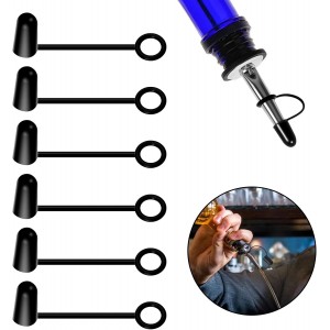 24 Pack Bottle Pourers Dust Covers Olive Oil Bottle Dispenser Rubber Caps for Liquor Pour Spout Flow Pourers Liquor Bottle Pourer Bottle Spout Liquor Pourer with Tapered Spout Alcohol Syrup
