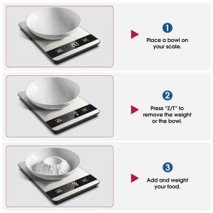 Mik-Nana Food Scale, 11lb Digital Kitchen Scale with LCD Display 6 Units Tare Function, Stainless Steel Weight Grams and Ounces for Baking, Cooking and Meal Prep (Batteries Included)