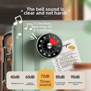 Mechanical Kitchen Timer with Magnetic Back, Visual Time Management Timer for Cooking, Baking, Classroom and Home Use