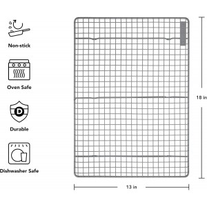 KitchenAid Nonstick Swiss Engineered Aluminized Steel Cooling Rack, Dishwasher Safe, Contour Silver, 13x18 Inch