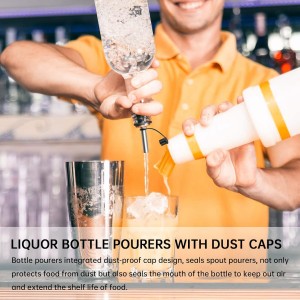 10Pcs Liquor Pour Spouts,Stainless Steel Wine Bottle Pourers with Caps Speed Wine Bottle Pourers With Stoppers Speed Bottle Pourer for Liquor Bottle,Oil Bottles （Built-in air hole） (10)