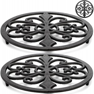 Kingrol 2-Pack Cast Iron Trivets, 8 Inch...