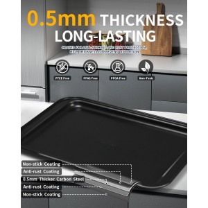 Nonstick Baking Pans Set, 19 PCS Stackable Bakeware Sets, Oven Pan Set Includes Baking Tray, Cookie Sheet, Cake Pans, Loaf Pan, Muffin Pan, Silicone Cups